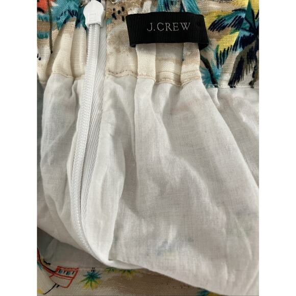 J. Crew Women's Skirt Beach Hawain Print With Angled Ruffle in Front Sz 6 Cotton - Picture 7 of 7